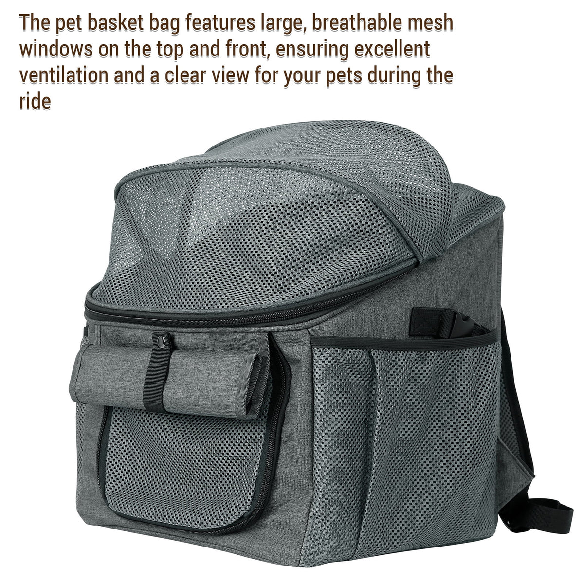Dog Bike Basket Oxford Cloth Carrier Backpack E958878