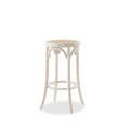 White Backless Rattan Barstool B8725
