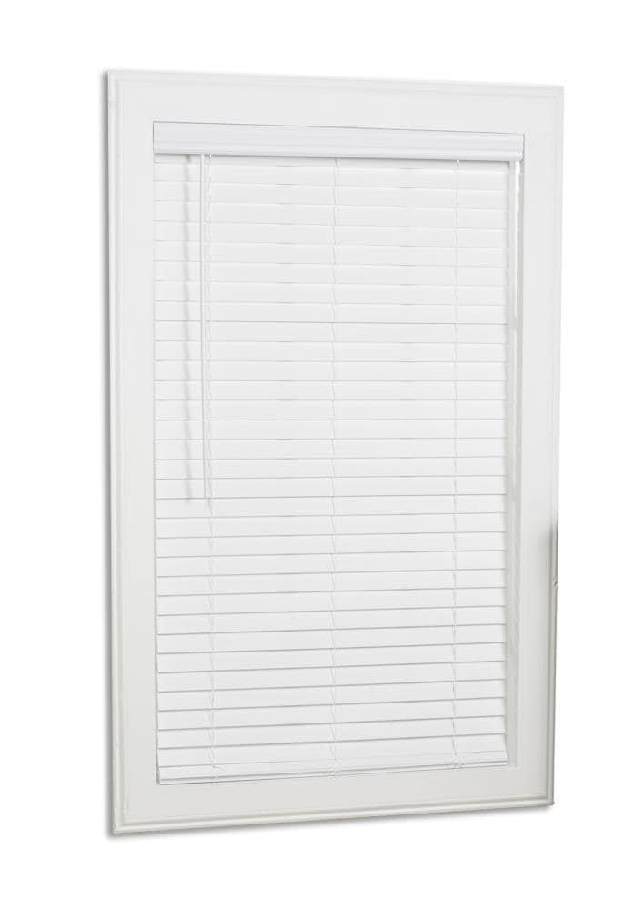 Cordless White Faux Wood Room Darkening Horizontal Blinds N963116