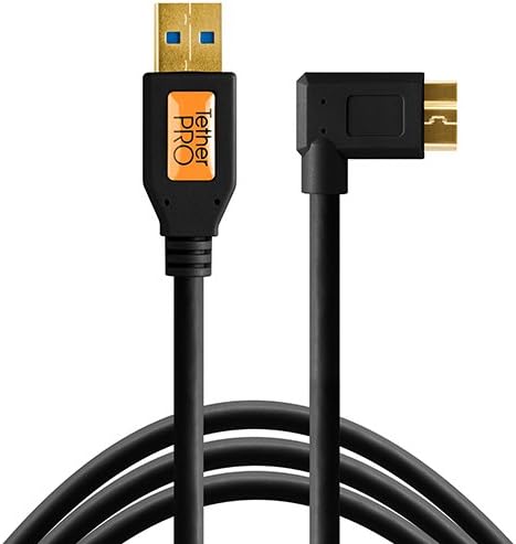 USB 3.0 to Micro-B Right Angle Cable, 15' (4.6m), Orange C78160