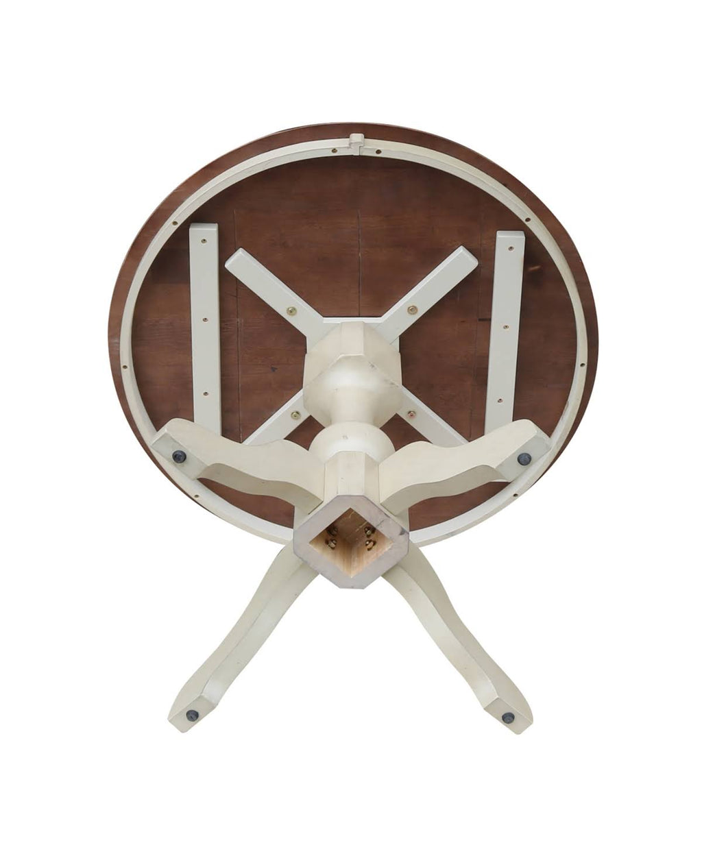 36x22 Round Pedestal Dining Table in Pecan X221049