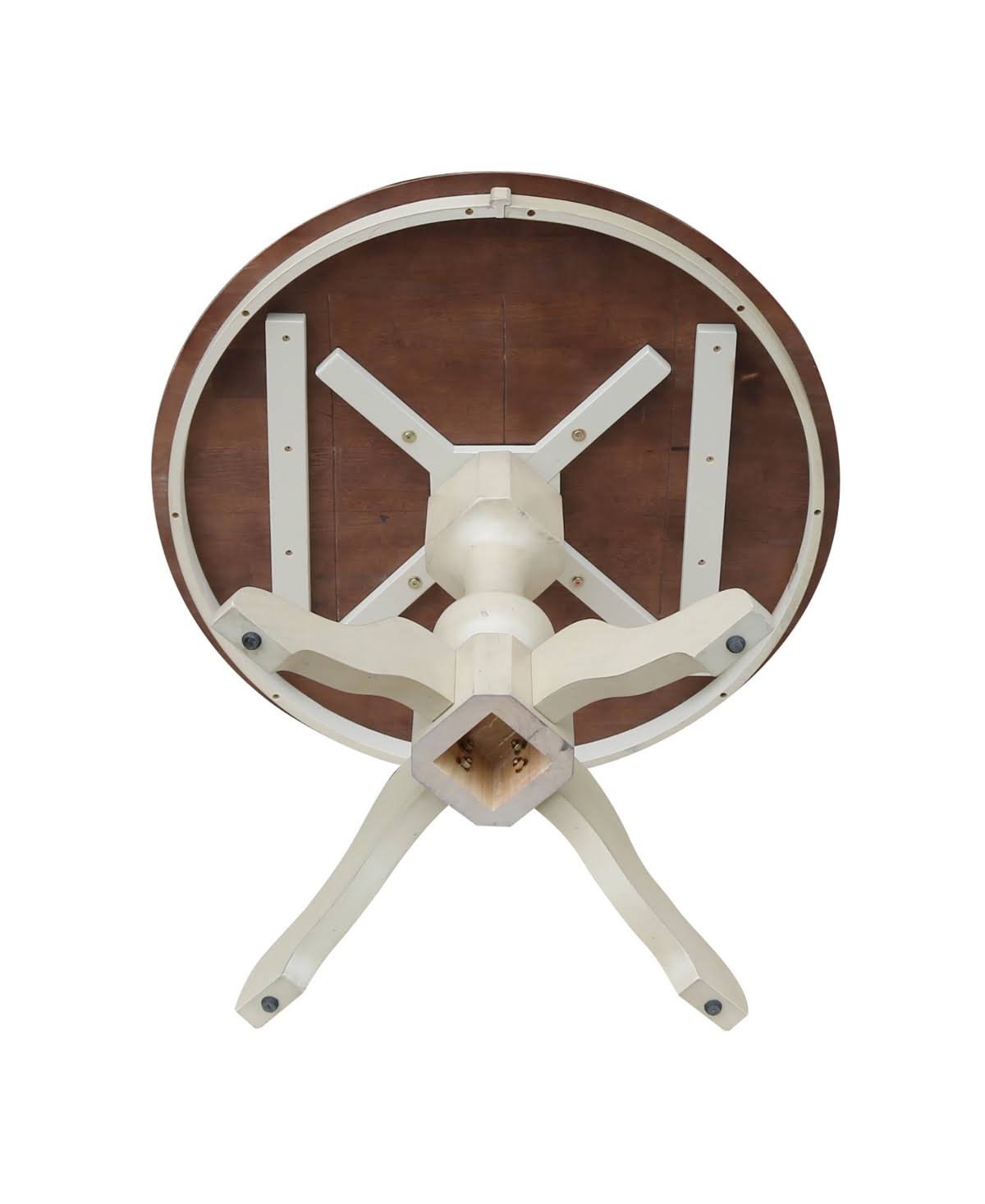 36x22 Round Pedestal Dining Table in Pecan X221049