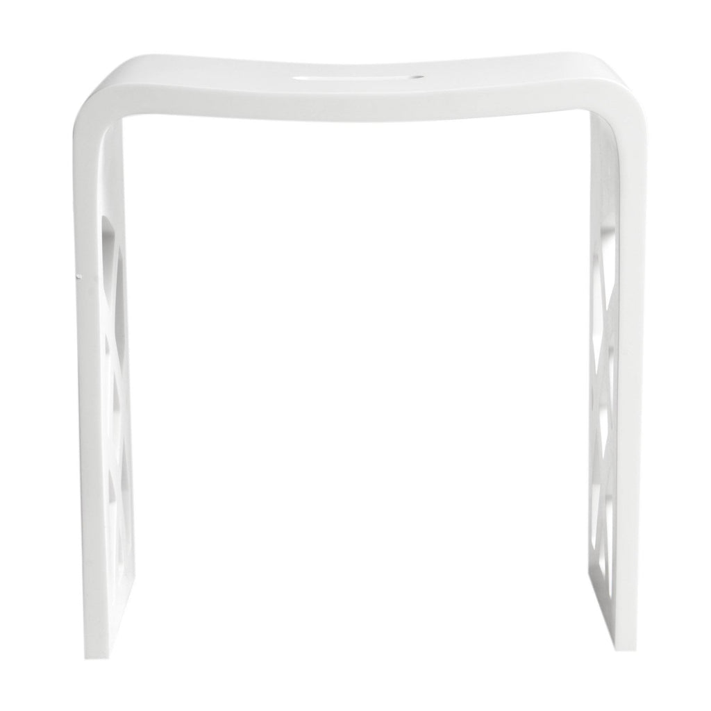 White Matte Bathroom Shower Stool C355251
