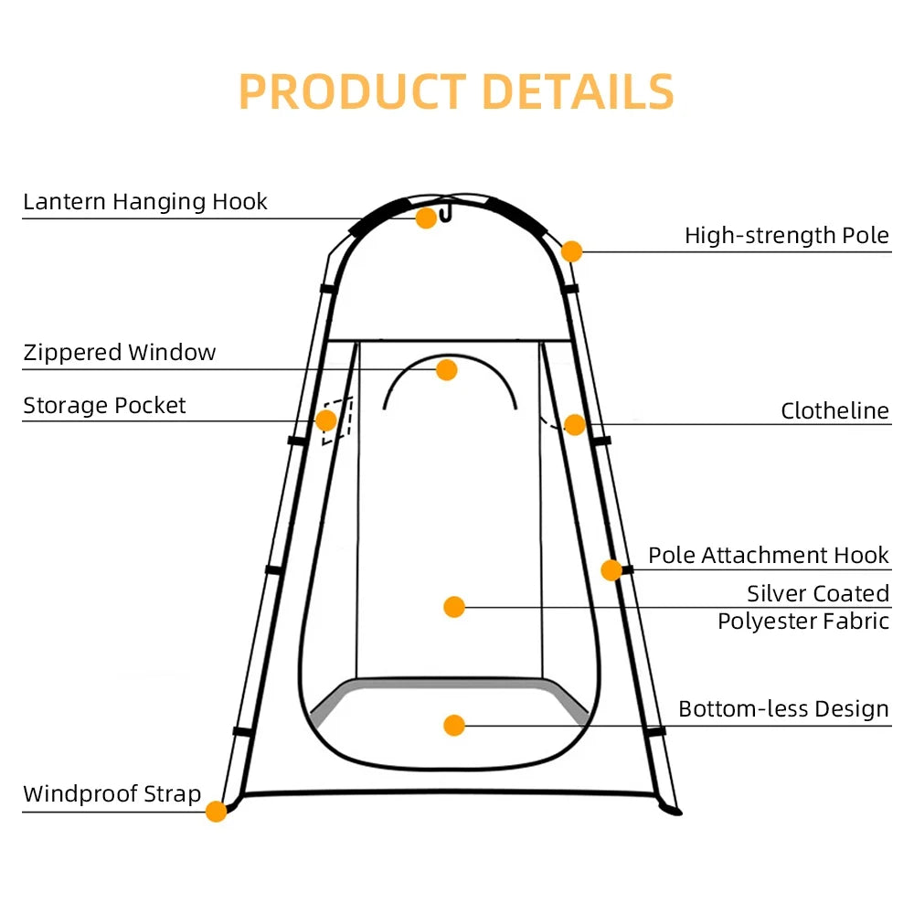 190T Polyester Shower Tent with Silver Coating U966