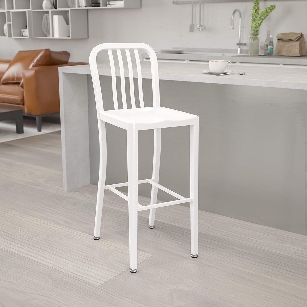 2 Pack 30 High Silver Metal Barstool K85141