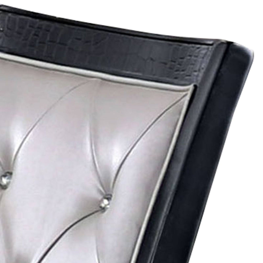 Silver and Black Wooden Side Chair Set of 2 D3925