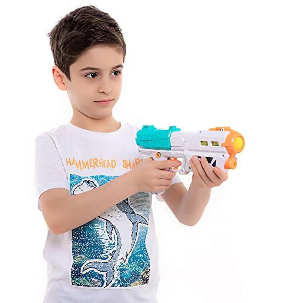 2 in 1 Water Gun Blaster Pistol and Foam Ball Popper Air Toy Guns with 12 Foam Balls U622783