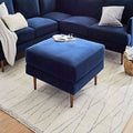 Mauve Distressed Velvet Ottoman I124338