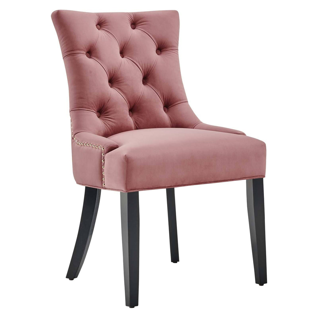 White Tufted Performance Velvet Dining Side Chairs Set of 2 T528