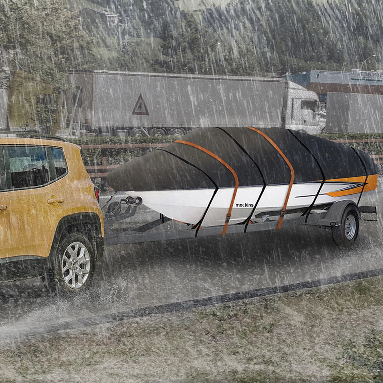 600D Polyester Oxford Trailerable Boat Cover W669