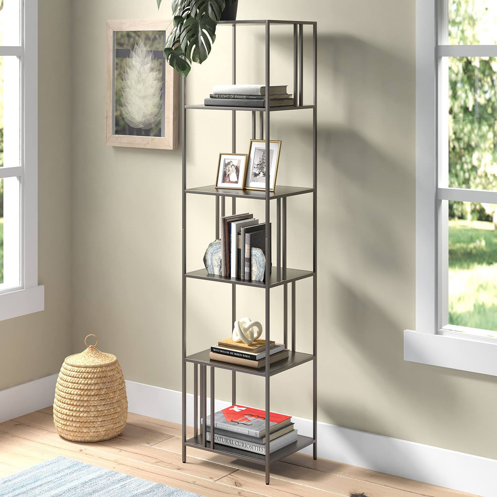 18 in. Gunmetal Gray Bookcase W13048
