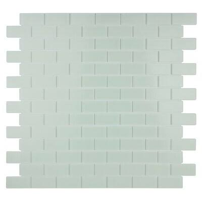 White Glass Brick Joint Mosaic Wall Tile R5323