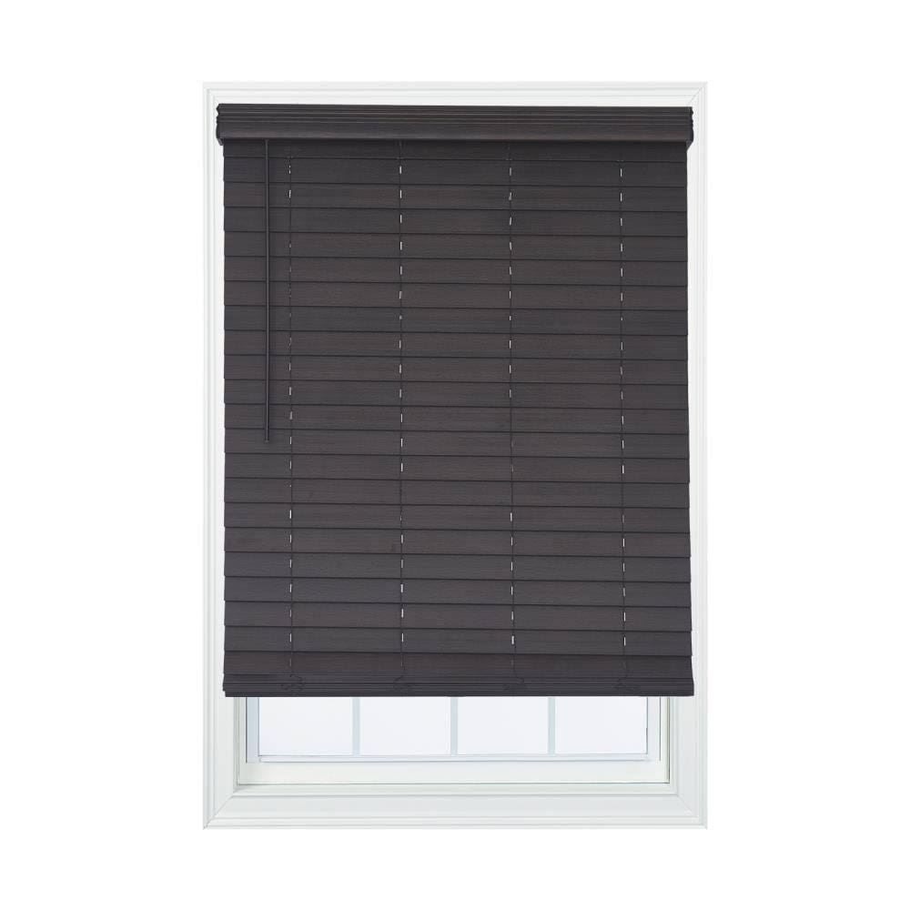 Cordless Walnut Faux Wood Room Darkening Horizontal Blinds P146