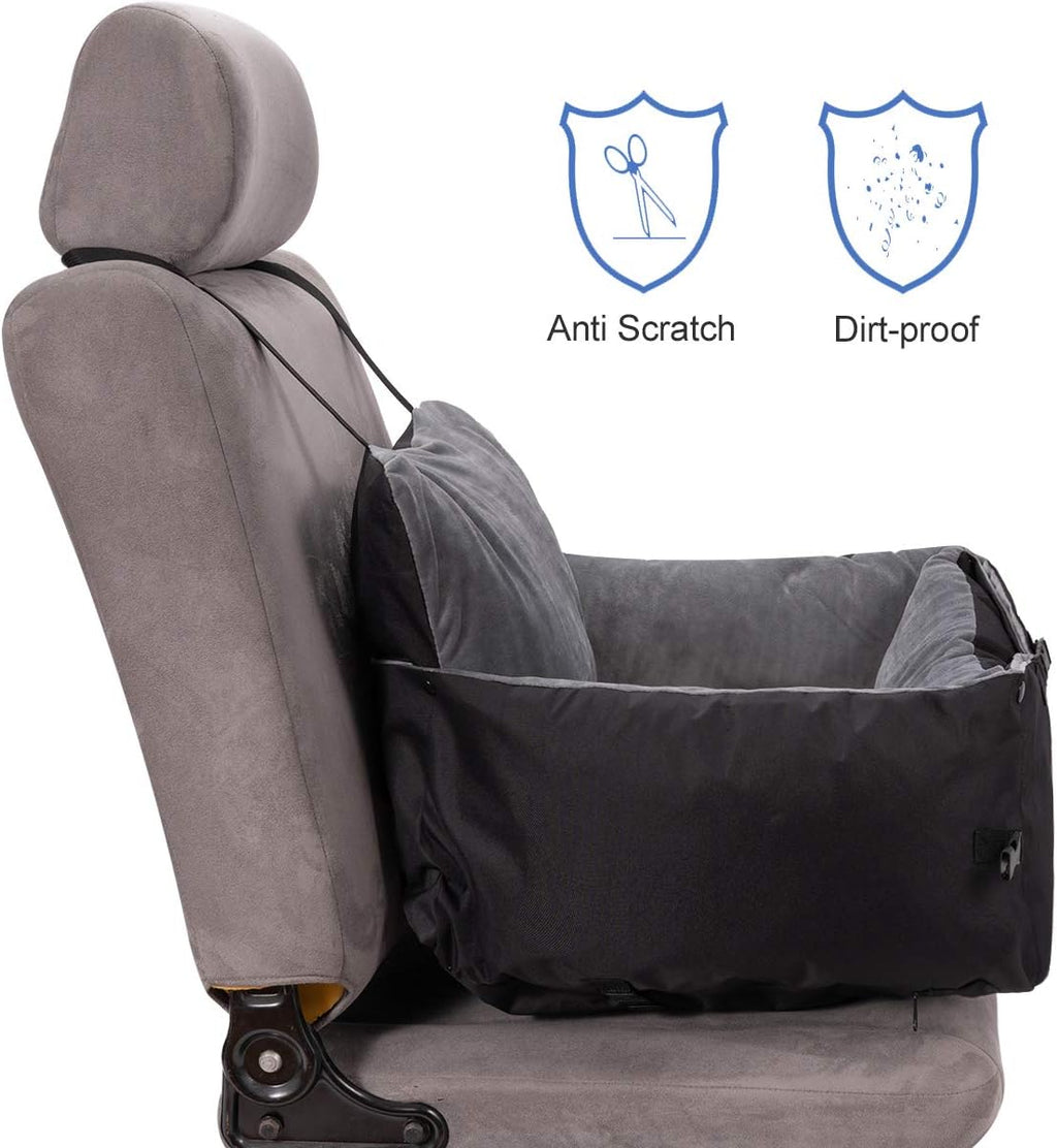 2-in-1 Dog Car Bed with Clip-on Safety Leash & Removable Washable Cover Pack of 2 M58777