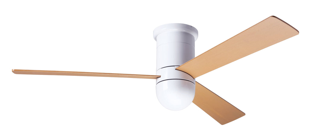 White Cirrus Flush Mount DC Ceiling Fan B40676