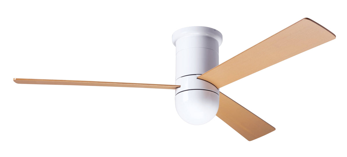 White Cirrus Flush Mount DC Ceiling Fan B40676