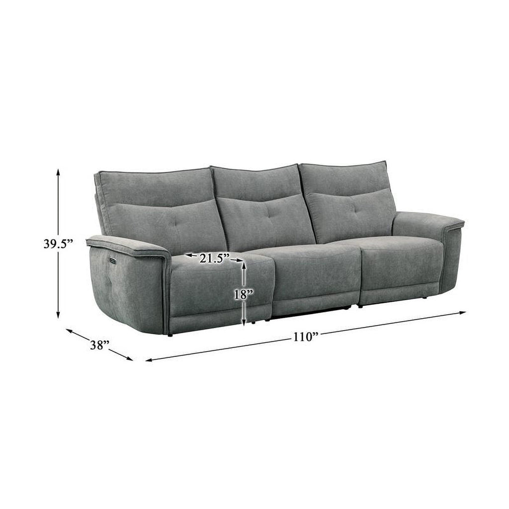 3-Piece Wood & Fabric Sofa in Dark Gray K7809