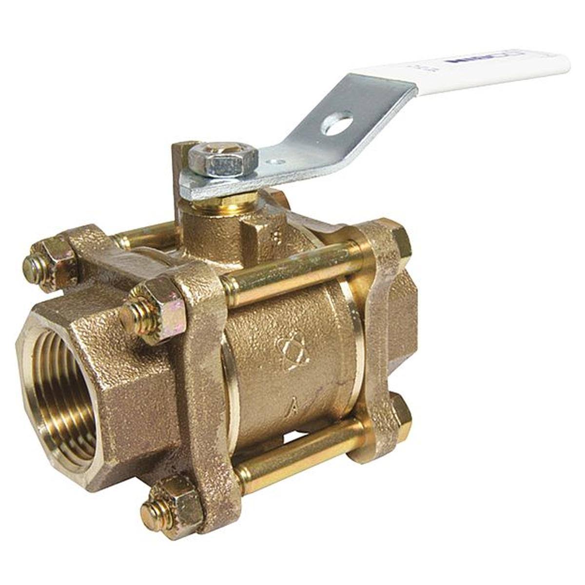 Lead-Free Bronze 1in 3-Piece Ball Valve Y188944