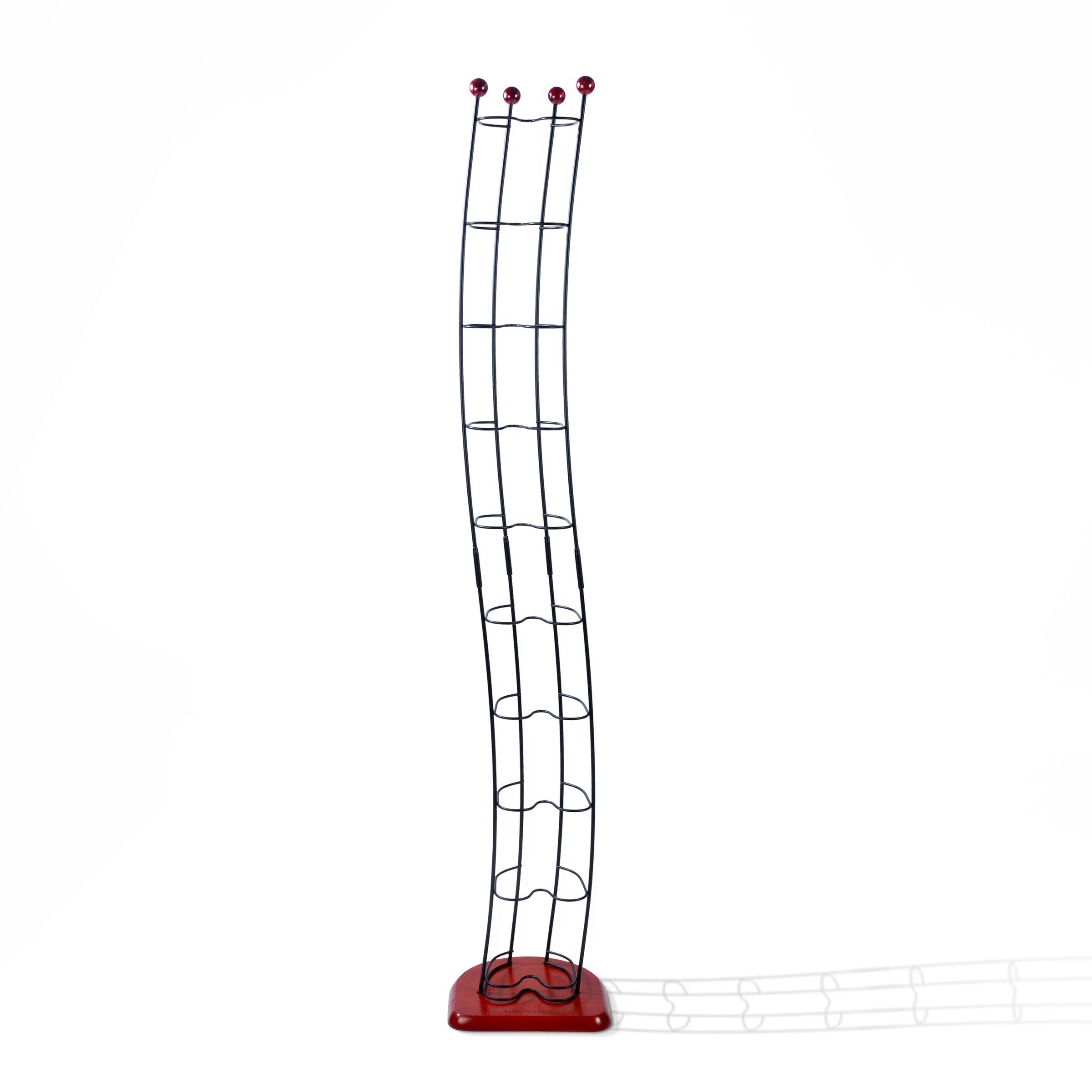 Black Steel CD Tower with Cherry Wood Base P8167