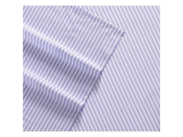 Purple Printed Stripe Sheet Set, Queen E68303
