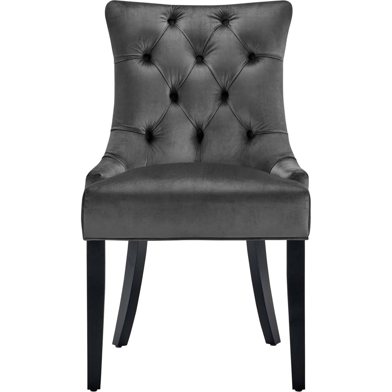 White Tufted Performance Velvet Dining Side Chairs Set of 2 T528