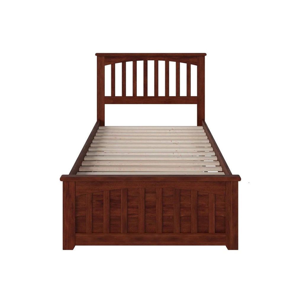 Walnut Twin Extra Long Bed with Trundle Y49579