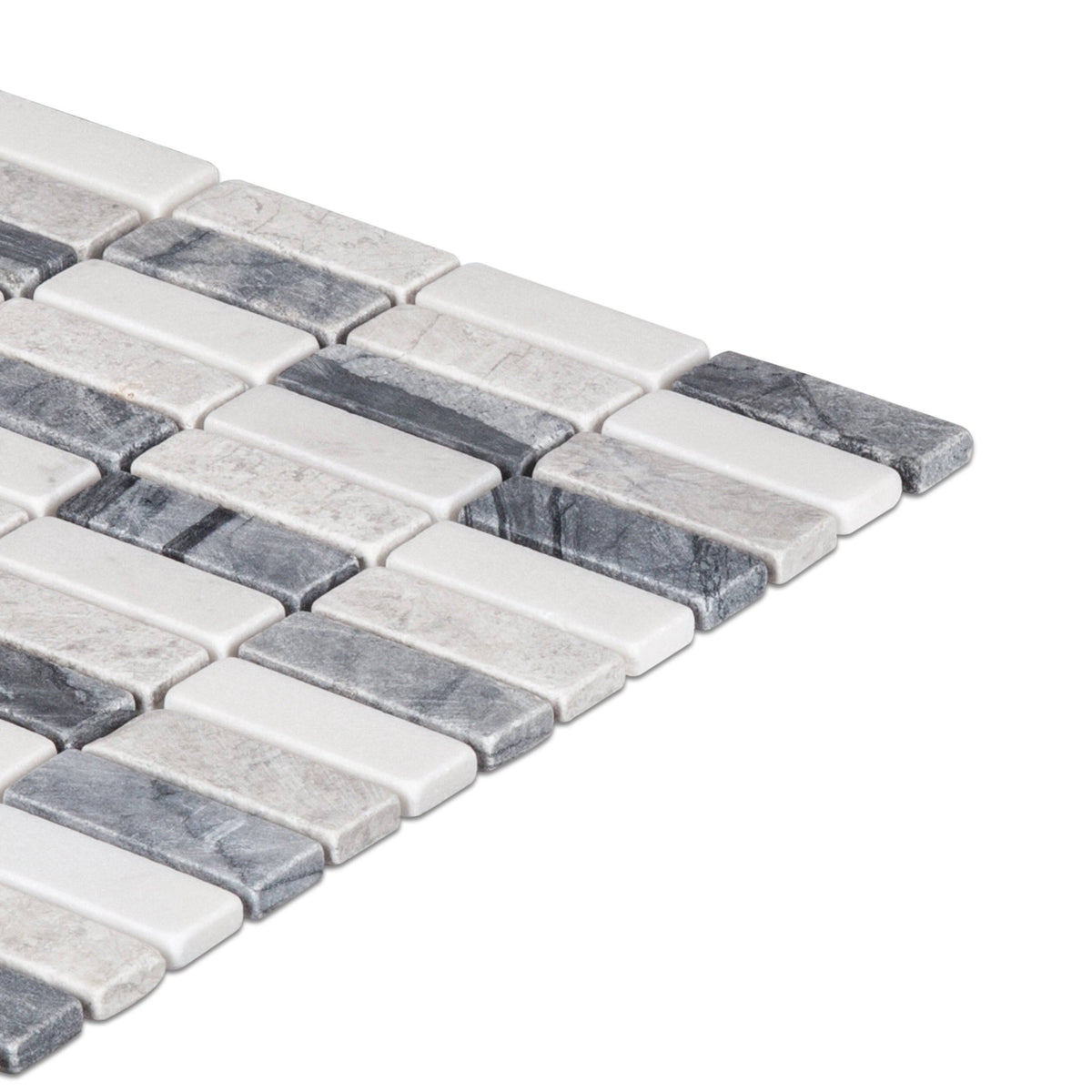 Beige Grey White Mosaic Subway Tile W6229