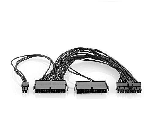 24 Pin PSU Power Supply Extension Cable Splitter Adapter Kit Black U132