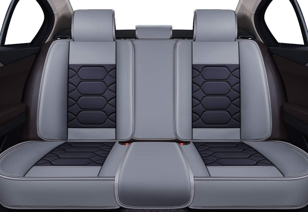 Leather Car Seat Covers, Faux Leatherette Universal Fit Set (Front Pair, Black&Orange) V896