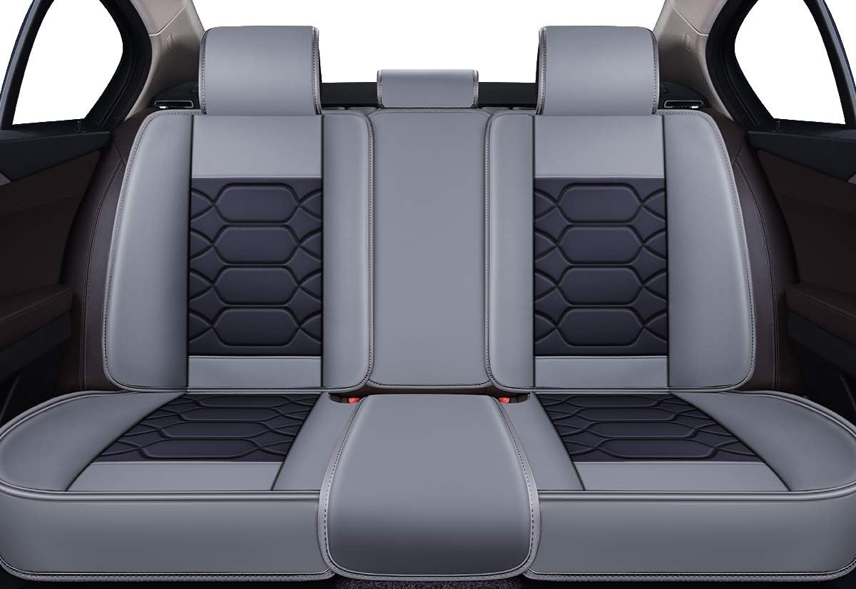 Leather Car Seat Covers, Faux Leatherette Universal Fit Set (Front Pair, Black&Orange) V896