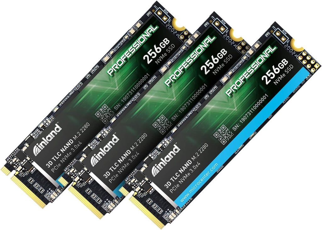 3 Pack 256GB NVMe SSD Internal Solid State Drive K107