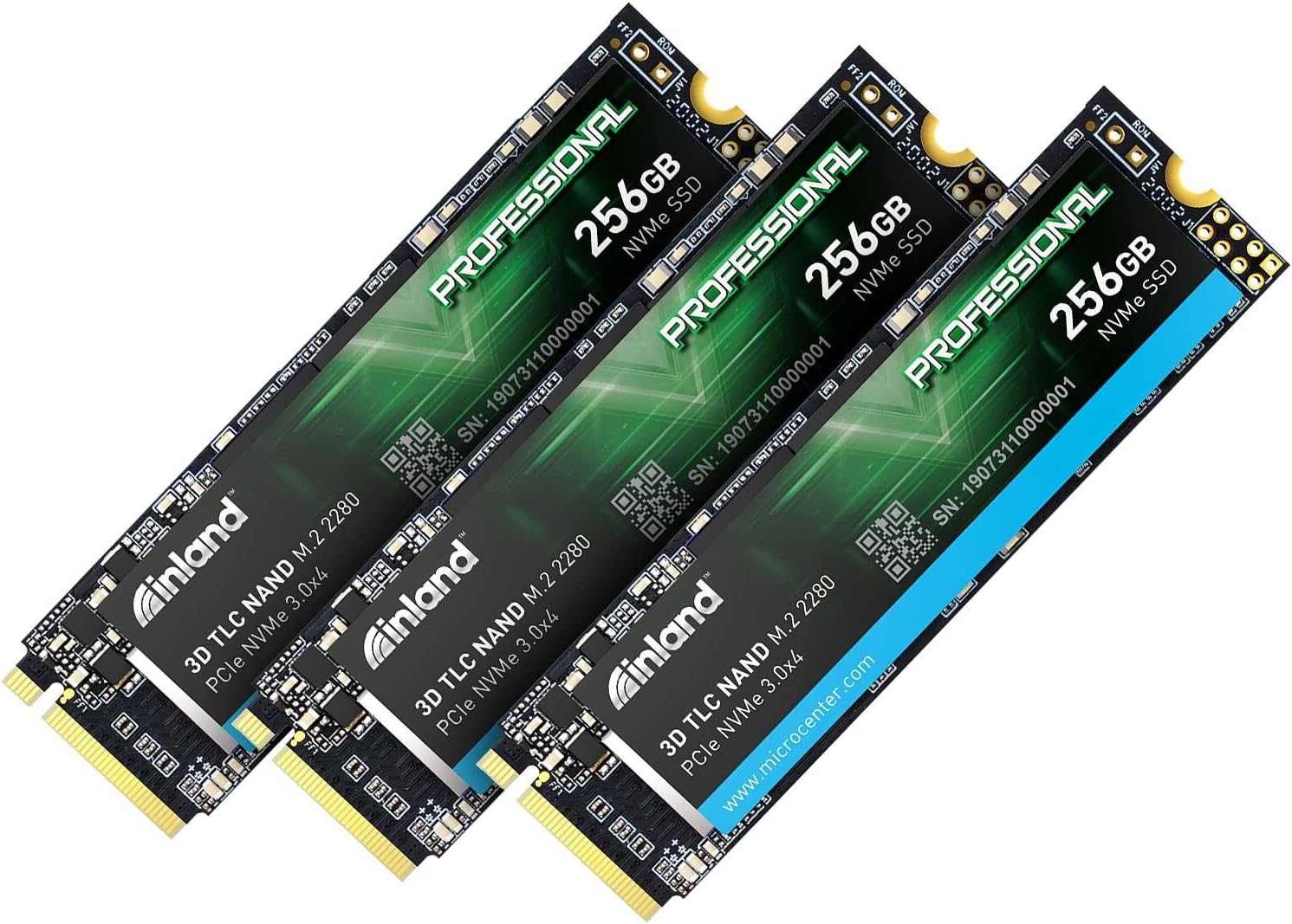 3 Pack 256GB NVMe SSD Internal Solid State Drive K107
