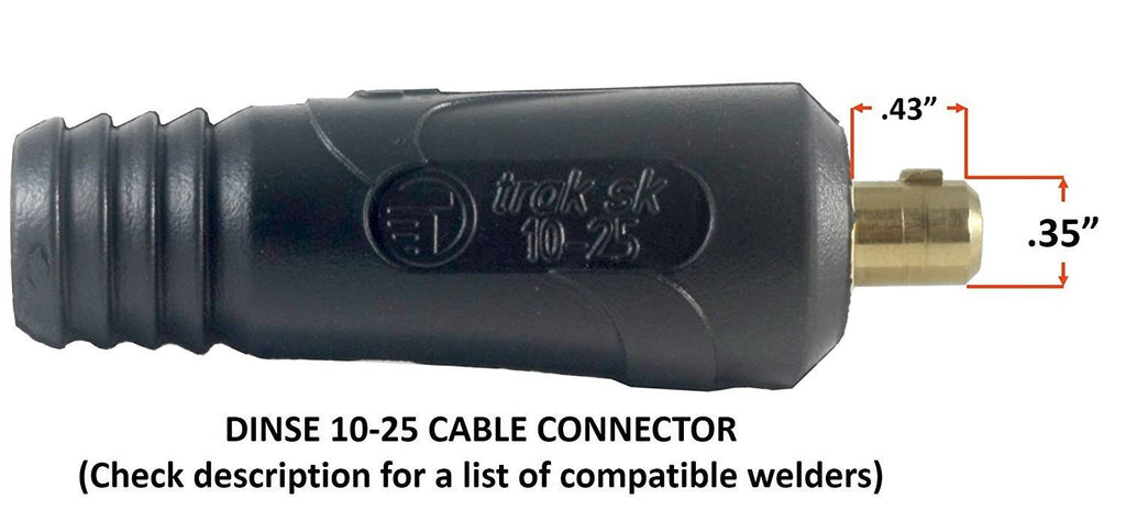 200 Amp Welding Ground Clamp Lead Assembly with Dinse Connector and #2 AWG Cable (75 Feet) E21920