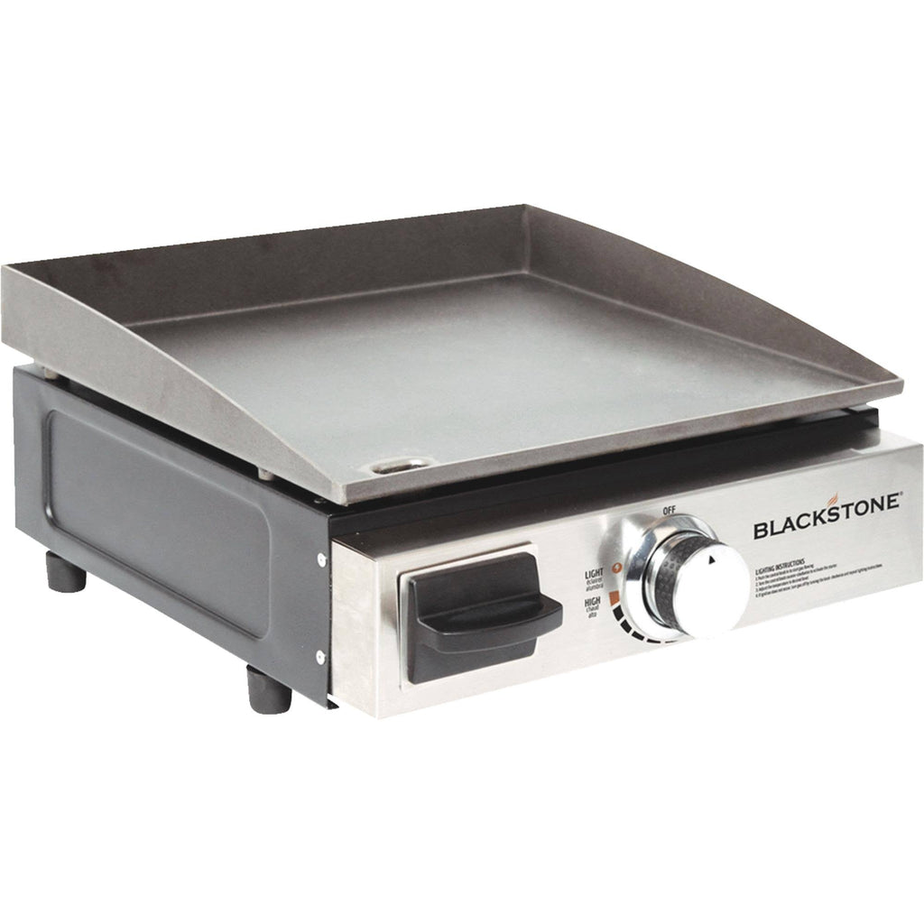 17 in. Table Top 1-Burner Portable Gas Griddle in Stainless Steel and Black F530341