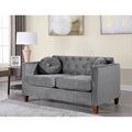 Grey Velvet Chesterfield Loveseat Y100