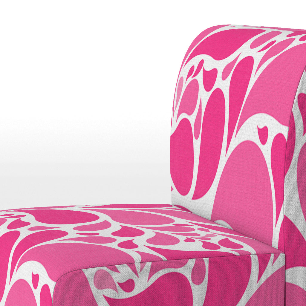 Pink Floral Paisley Upholstered Accent Chair J959