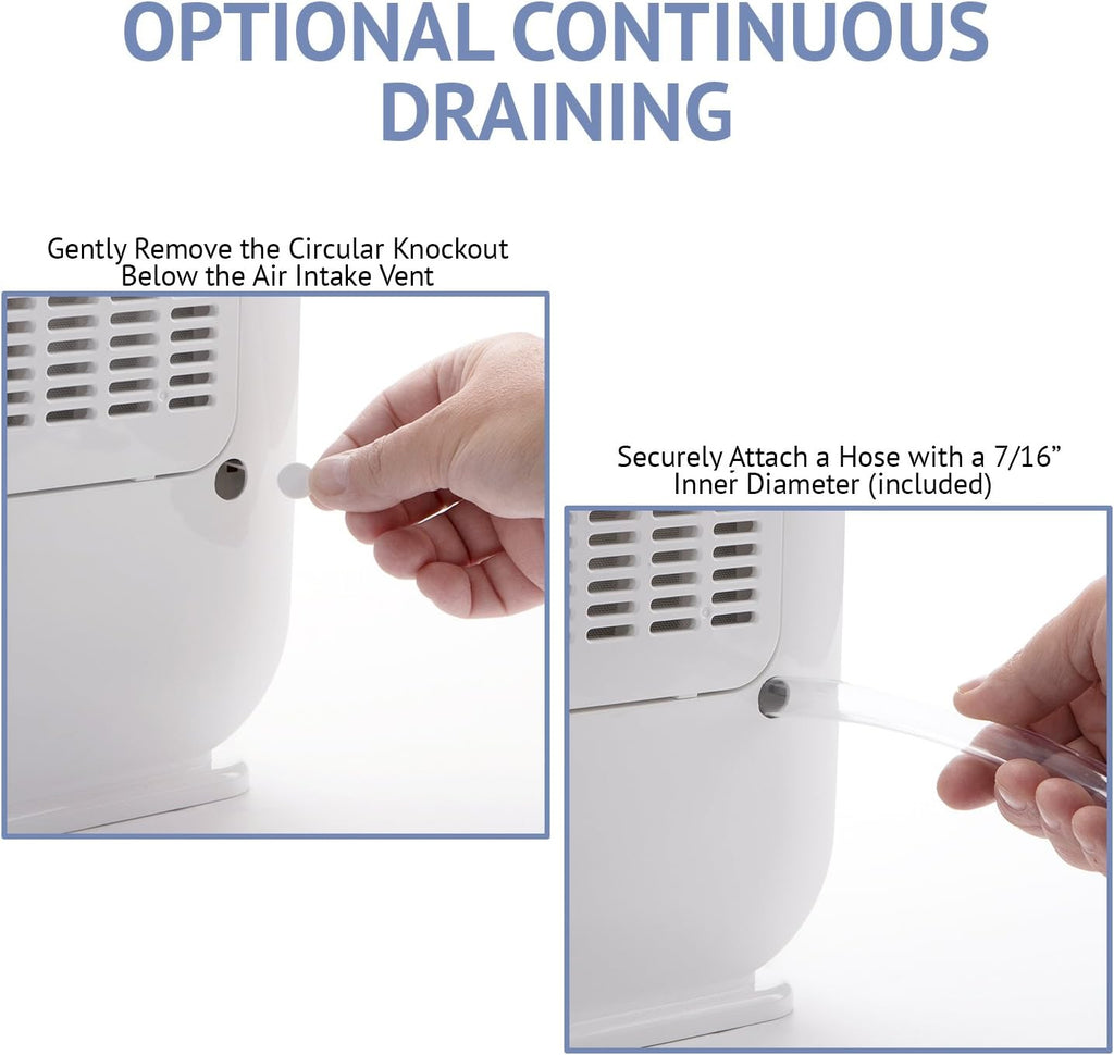 13-Pint Desiccant Dehumidifier with Continuous Drain Hose, White S47771