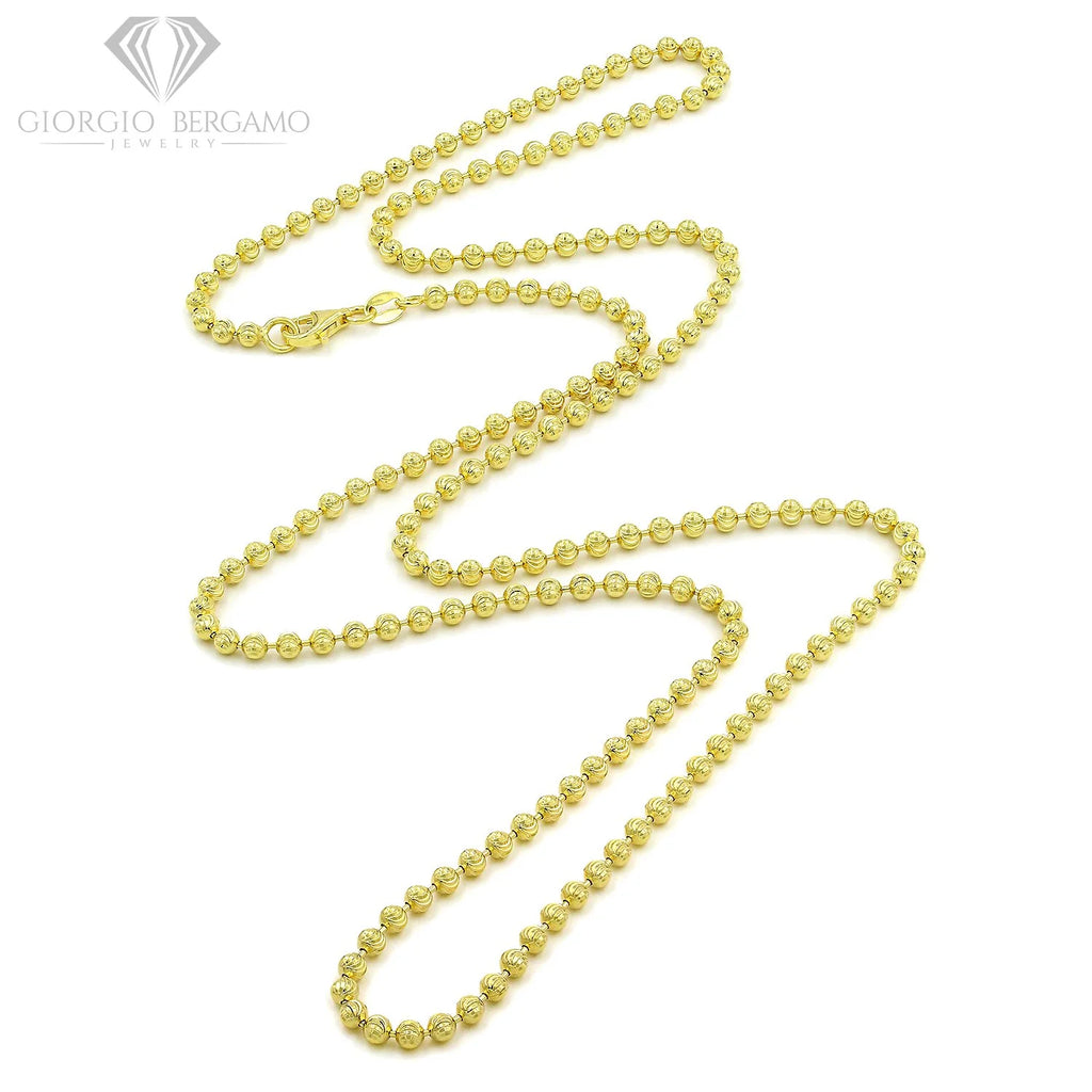 Yellow Gold Sterling Silver Dog Tag Necklace 16" - 36" K6830