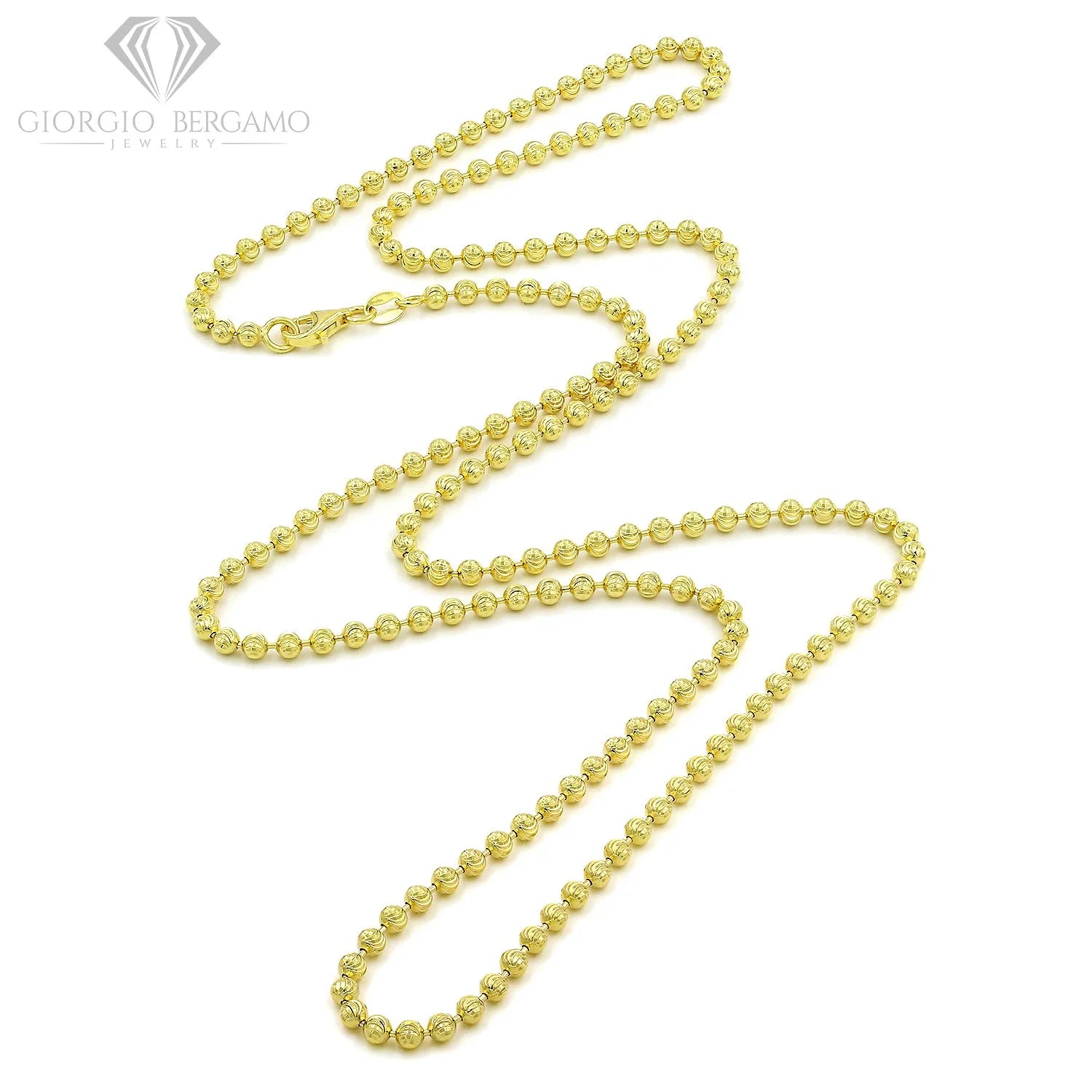 Yellow Gold Sterling Silver Dog Tag Necklace 16" - 36" K6830