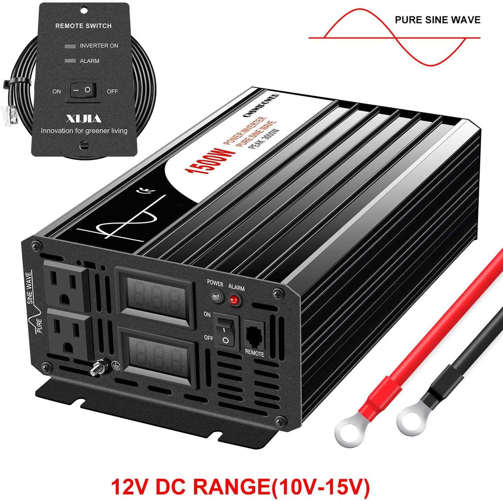 1500W Pure Sine Wave Power Inverter DC 12V AC 120V S459