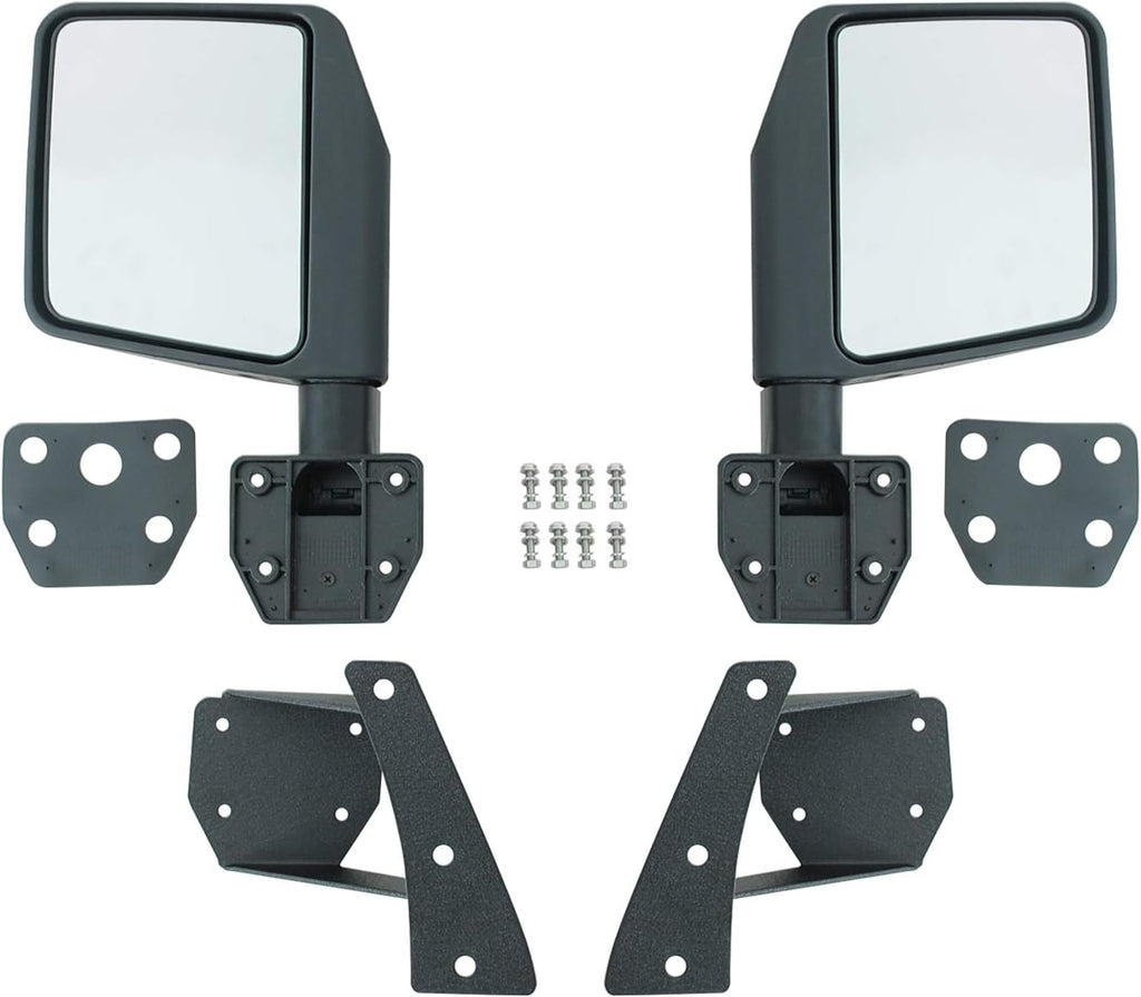Side View Mirrors with A Pillar Post Relocation Brackets Pair Kit H7019