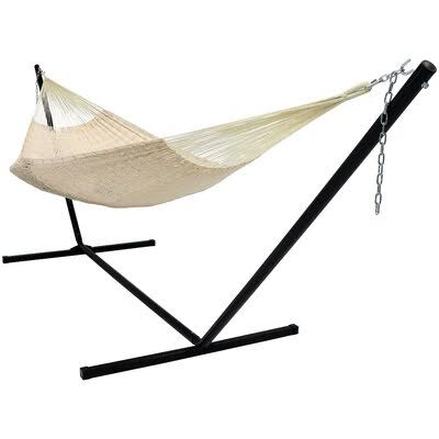 Beige Double Hammock with Stand Y42466