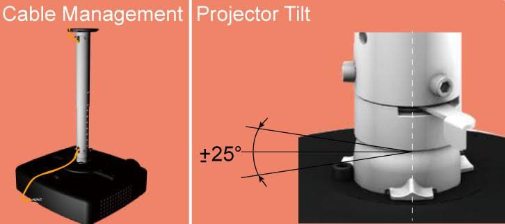 Black/Silver Ceiling Projector Mount R189355