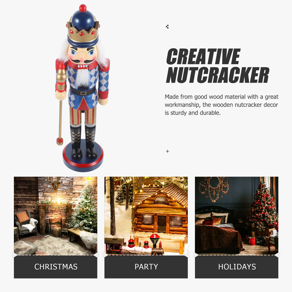 Nutcracker Wooden Ornament Decor Doll Z22613