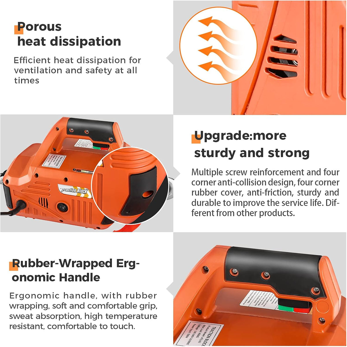 Portable Electric Winch 1000 Ib Pulling Capacity with Wireless Remote Control H6408