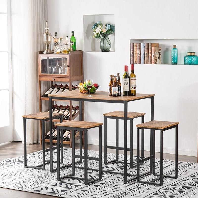 Walnut Finish 5-Piece Counter Height Pub Dining Set Z77938