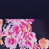 Navy Floral Spaghetti Strap V Neck Full-Length Fit + Flare Dress U32913