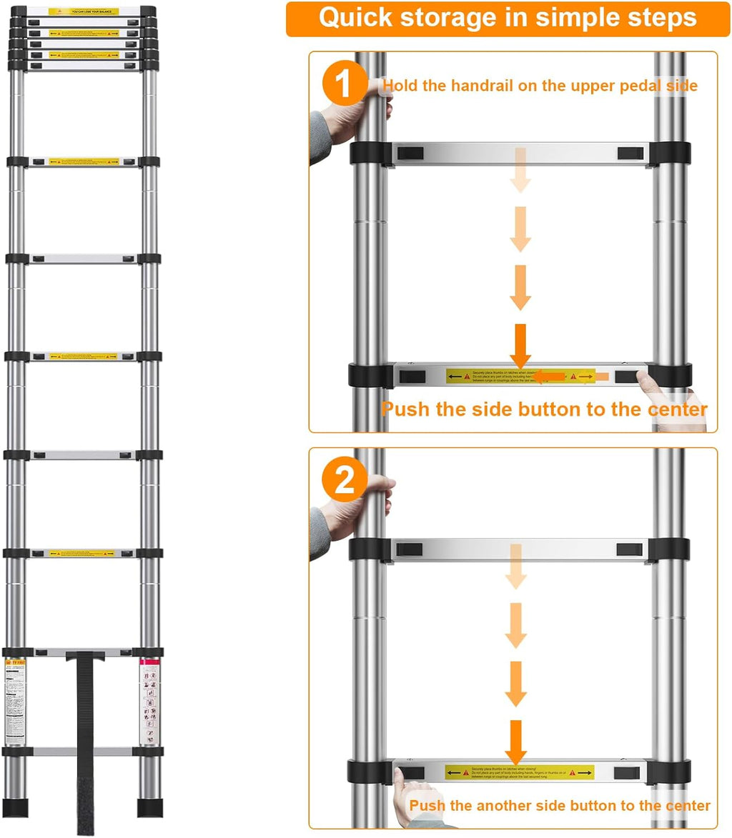 10.5ft Aluminum Telescoping Ladder with Hook J968312