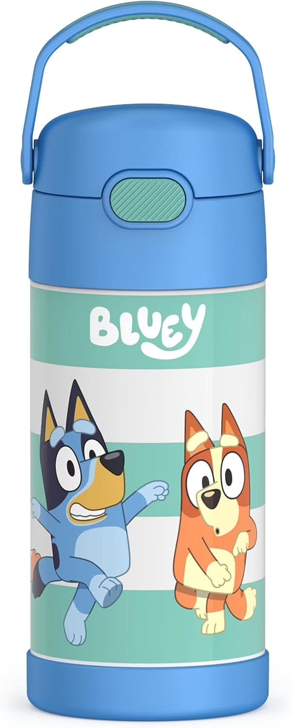 Bluey 12 Ounce Stainless Steel Kids Straw Bottle P627