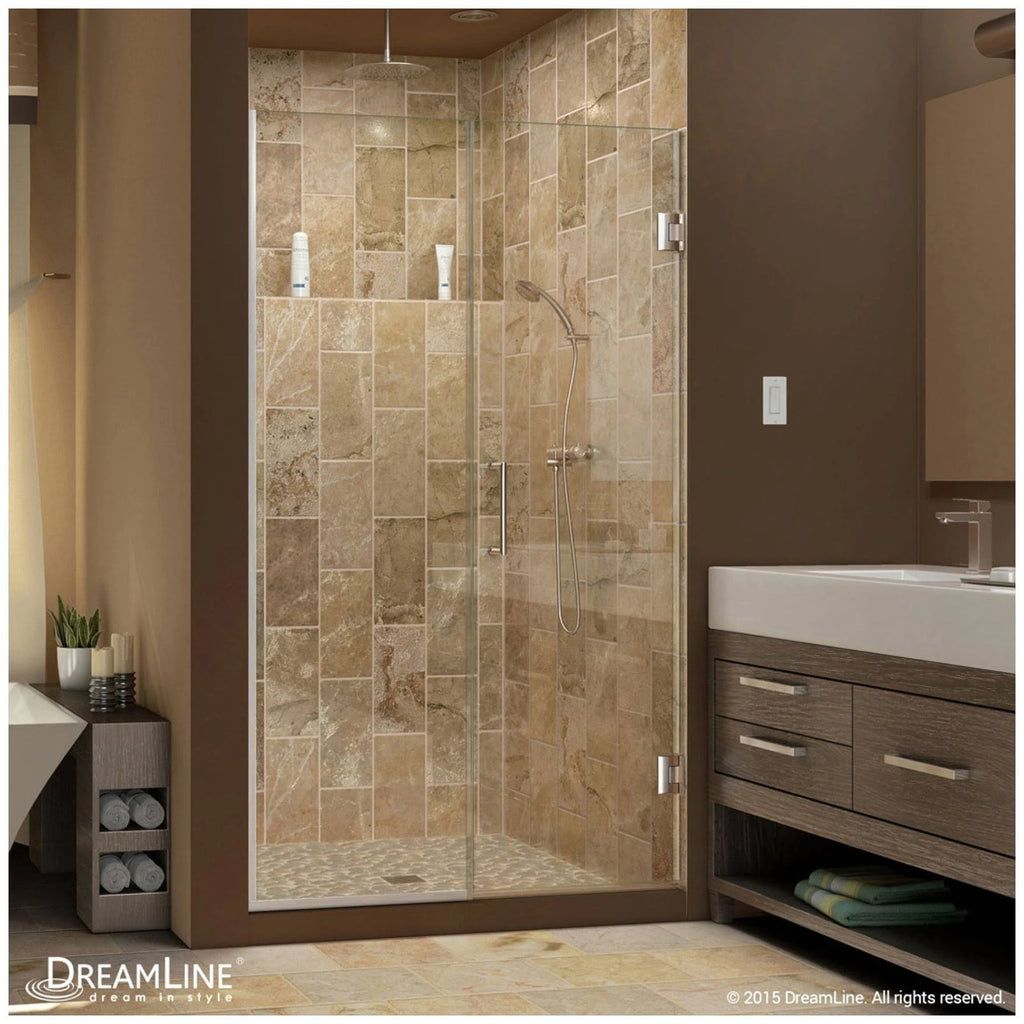 Brushed Nickel Hinged Shower Door H2053